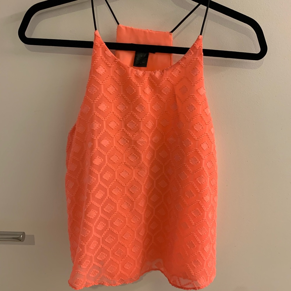 Peach Aqua tank top - textured material - Small